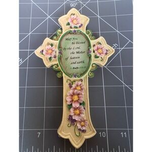 2004 United Design Corp Spiritual Harvest Floral Wall Cross Psalm 115:15 CJ-0835